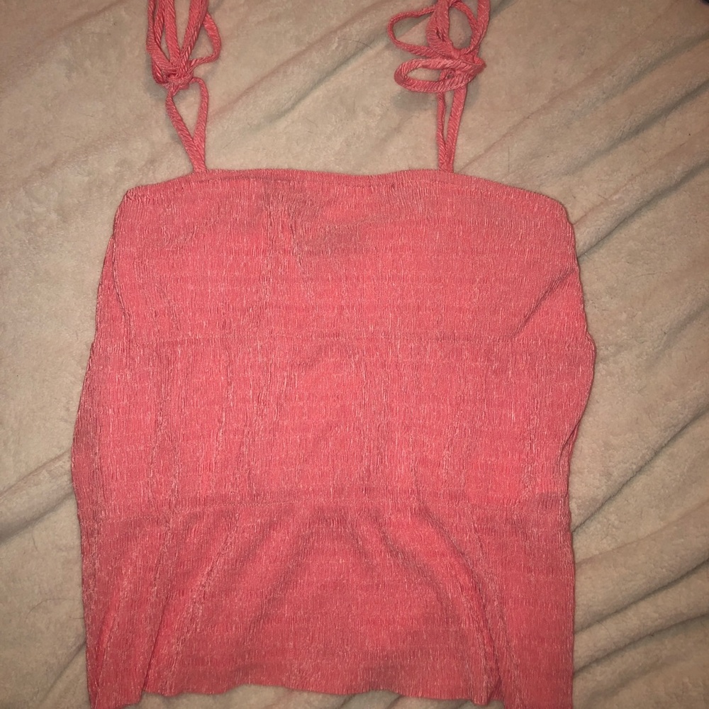 Nasty Gal Plisse Bunny Tie Cami in Rose